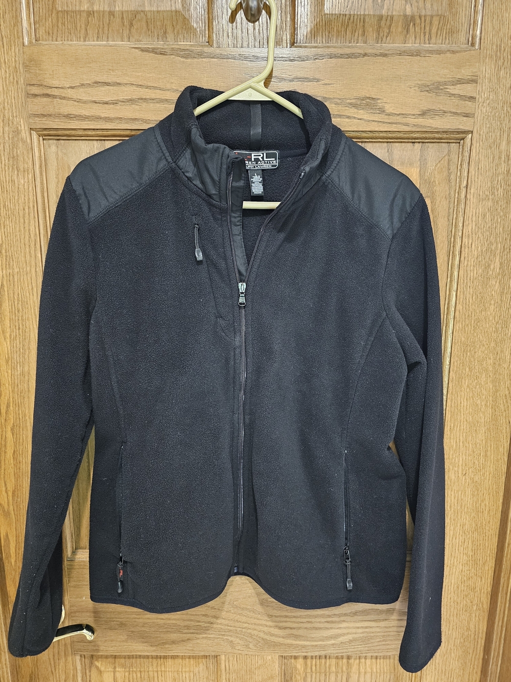Ralph Lauren Black Full-Zip Teddy Fleece Jacket